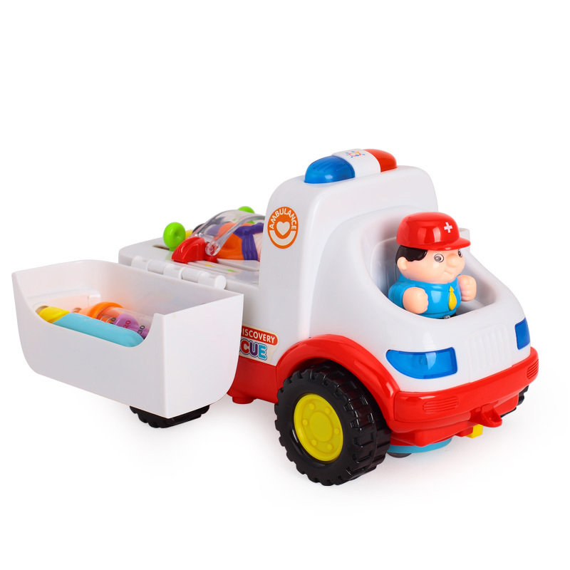 汇乐玩具(HUILE TOYS)全能救护车 836 电动音乐灯光万向车 儿童过家家医具