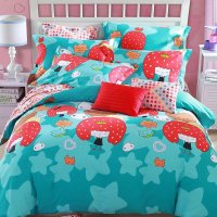 堂皇家纺/TEVEL 全棉斜纹印花床上用品 卡通动漫儿童三/四件套 草莓公主