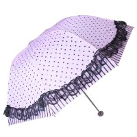 天堂伞 33022E月光公主银色月光布三折超轻晴雨伞 紫色