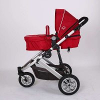 嘟丽D318A高景观充气轮三轮婴儿车 玫红色
