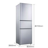 容声冰箱(Ronshen) BCD-202M/TX6 三门冰箱 中门软冷冻 生态保鲜 静音节能 时尚大气 拉丝银金属面板
