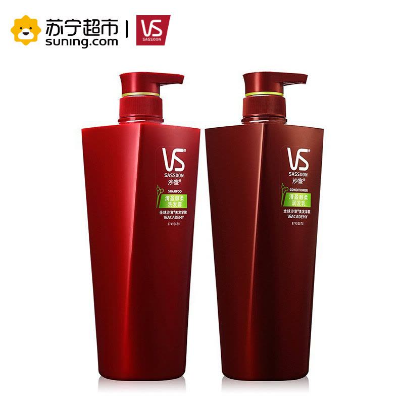 沙宣(VS SASSOON)清盈顺柔750洗发水+750护发素优惠装 宝洁出品图片