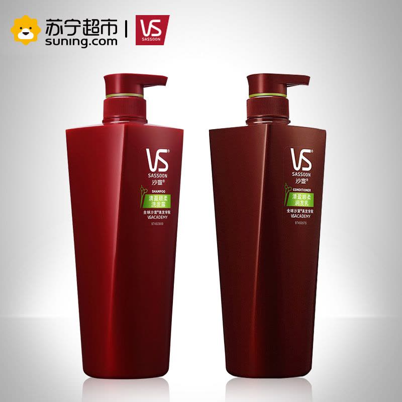 沙宣(VS SASSOON)清盈顺柔750洗发水+750护发素优惠装 宝洁出品图片