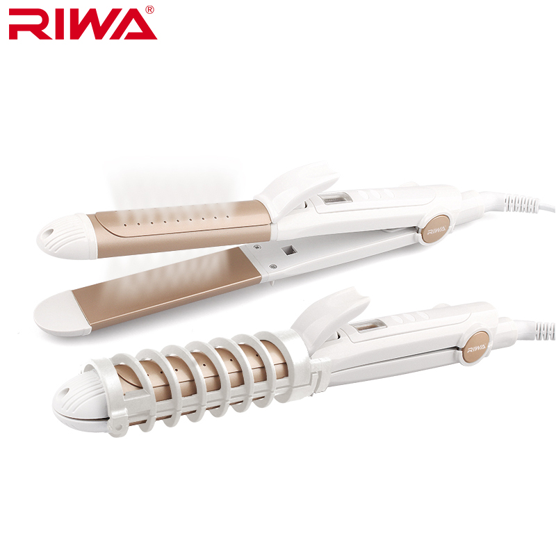 雷瓦(RIWA)卷发器 RB-950I液晶温控卷直两用蒸气护发卷发棒干湿两用直发板高清大图
