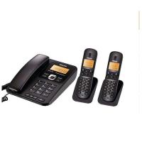 飞利浦DCTG182 数字无绳 子母机家用办公用 电话机 双免提 无线座机 黑色 一拖二