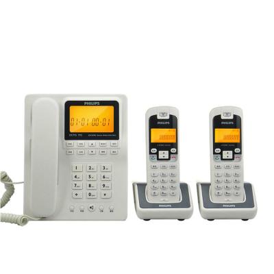 飞利浦 DCTG792数字无绳子母机电话机 双免提 座机 居家办公家用电话 一拖二 (白色)