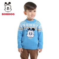 巴布豆(BOBDOG) 2014秋装男童毛衣51%羊毛宝宝秋季羊毛衫儿童装打底衫