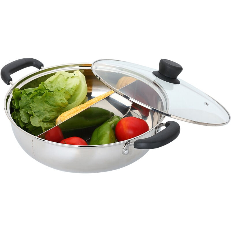 美厨（maxcook）304不锈钢 30CM鸳鸯火锅 MCDY-30(一锅两味 可用电磁炉）高清大图