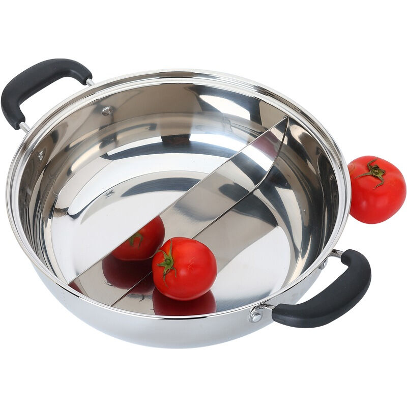 美厨（maxcook）304不锈钢 30CM鸳鸯火锅 MCDY-30(一锅两味 可用电磁炉）高清大图