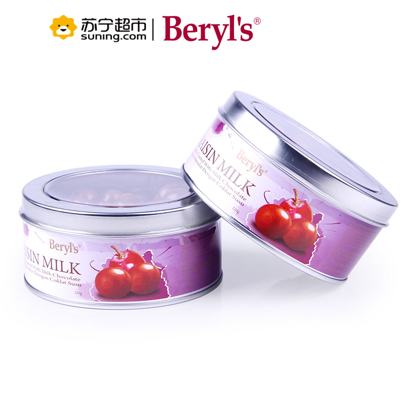 倍乐思(Beryl’s)葡萄干夹心牛奶巧克力 120g/罐