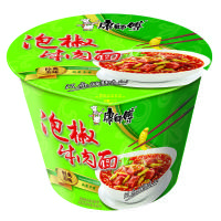 康师傅老坛泡椒牛肉面112g/桶