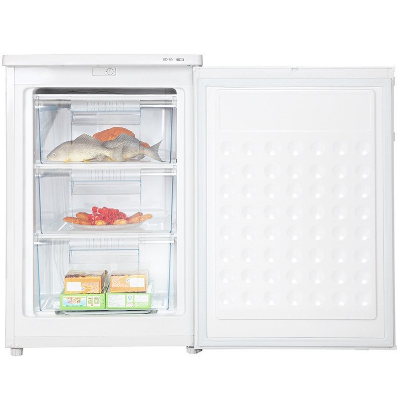 美菱(MELING)BD-80 80升立式冷冻柜 三层大抽屉 大冷冻力 节能省电 家用商用 (白色)