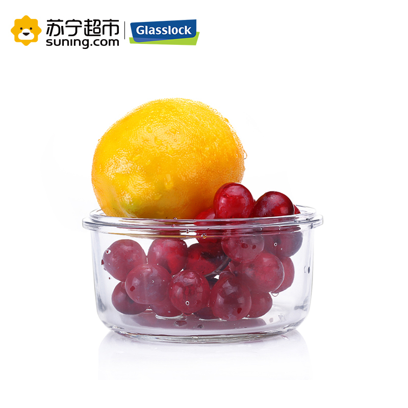 [苏宁超市]耐热玻璃保鲜盒GLASSLOCK/三光云彩韩国进口钢化耐热玻璃单品保鲜盒 RP525 400ml