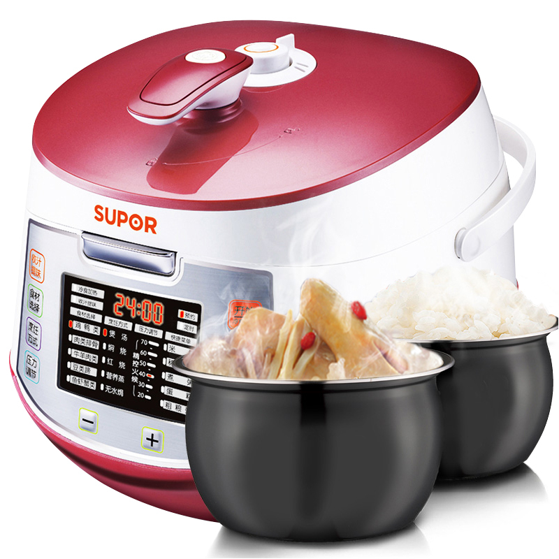 苏泊尔(SUPOR)CYSB50FC88Q-100 电压力锅（一锅双胆）5L大容量 球形内胆高压锅