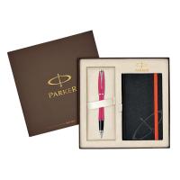 派克(PARKER) 都市粉红白夹墨水笔+笔记本礼盒套装