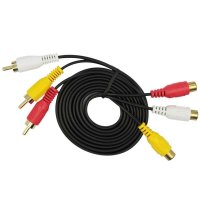 IT-CEO V0833 三对三莲花3RCA音视频线 2米 黑色