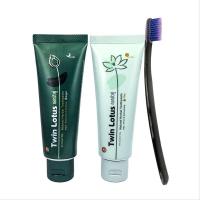 双莲天然植物早晚牙膏牙刷套装2盒