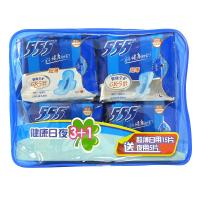 555/三五卫生巾新健康日用3包+夜用1包组合装 棉柔 姨妈巾 国产