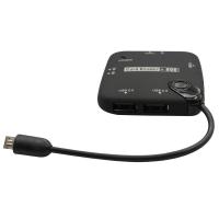 IT-CEO V08UH MicroUSB OTG手机读卡器+3口HUB集线器 黑色