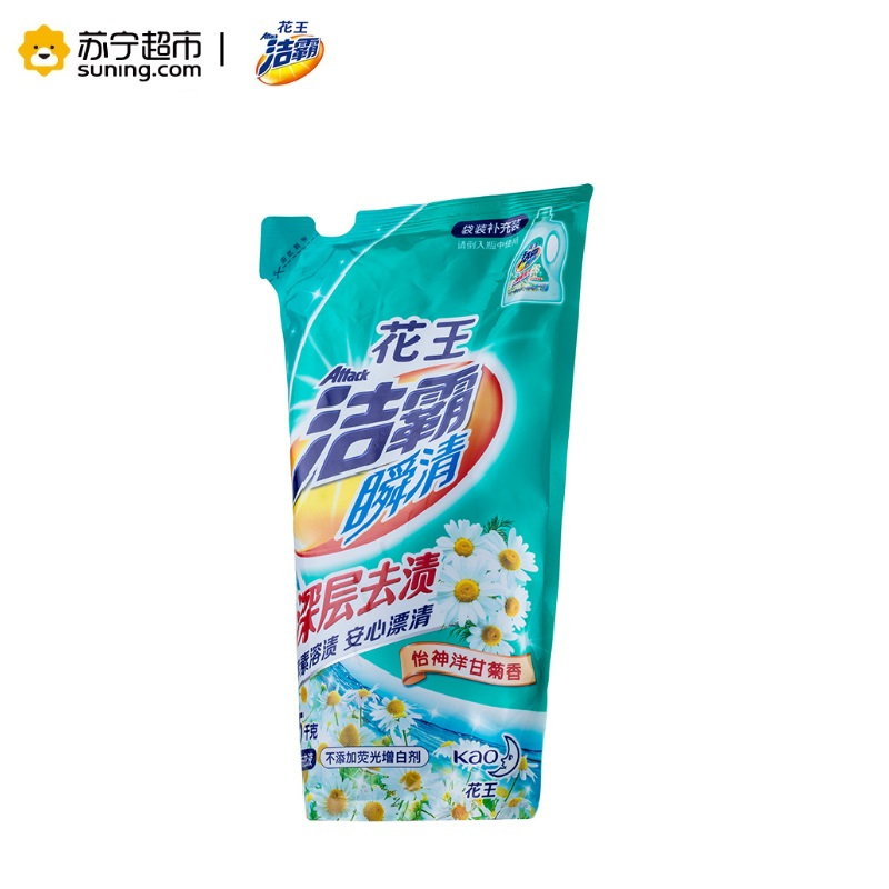 洁霸（Attack）瞬清无磷洗衣液(怡神洋甘菊香) 1.5kg/袋 花王出品