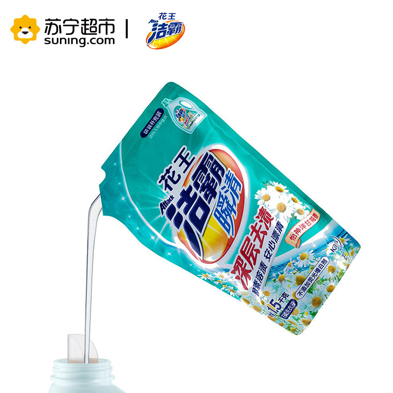 洁霸（Attack）瞬清无磷洗衣液(怡神洋甘菊香) 1.5kg/袋 花王出品