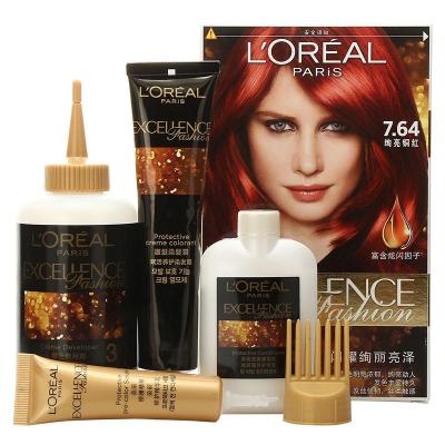 欧莱雅(L'OREAL) 卓韵霜赋活养护染发霜7.64号 绚亮铜红 172ml