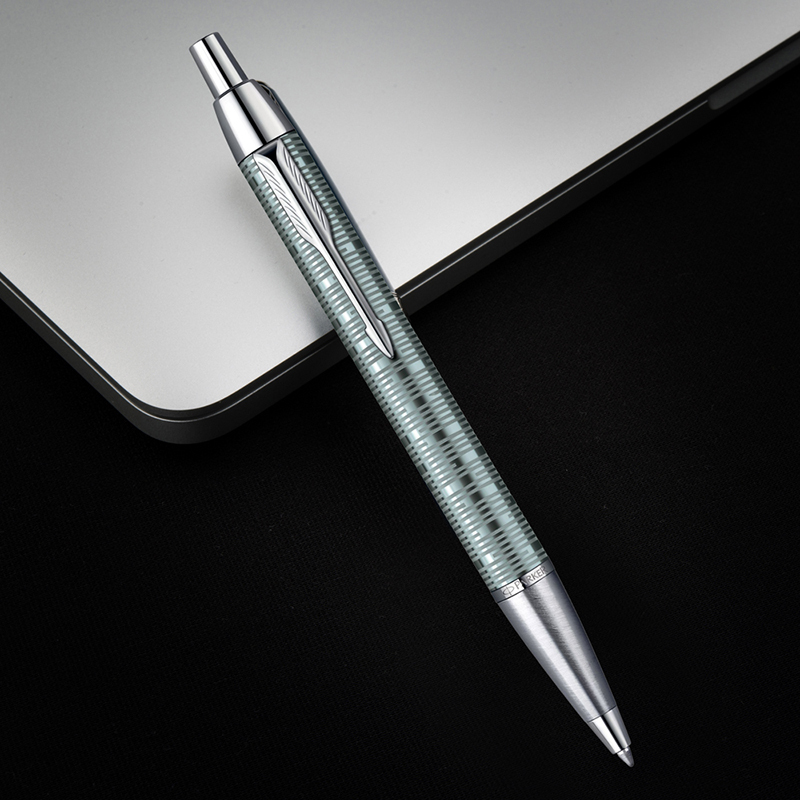 派克(PARKER)IM时尚绿白夹原子笔 圆珠笔