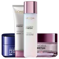 欧莱雅清润保湿四件套（膜力水175ml+特润霜50ml+洁面膏125ml+光学美白日霜50ml)