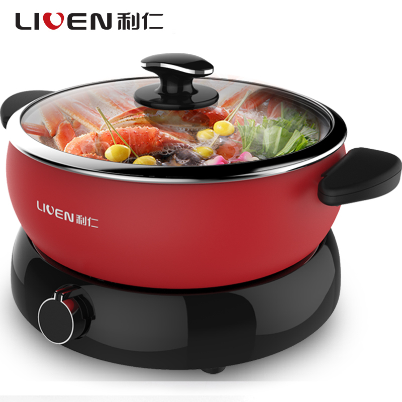 利仁(Liven)电火锅HG-F428LA 韩式多功能电热锅家用 分体火锅2-4人电煮锅