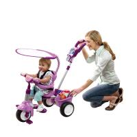 美国小泰克littletikes 627361MX2 1-3岁儿童三轮车 手推车 脚踏车 童车 小孩自行车 3合1推行三轮车(粉色)