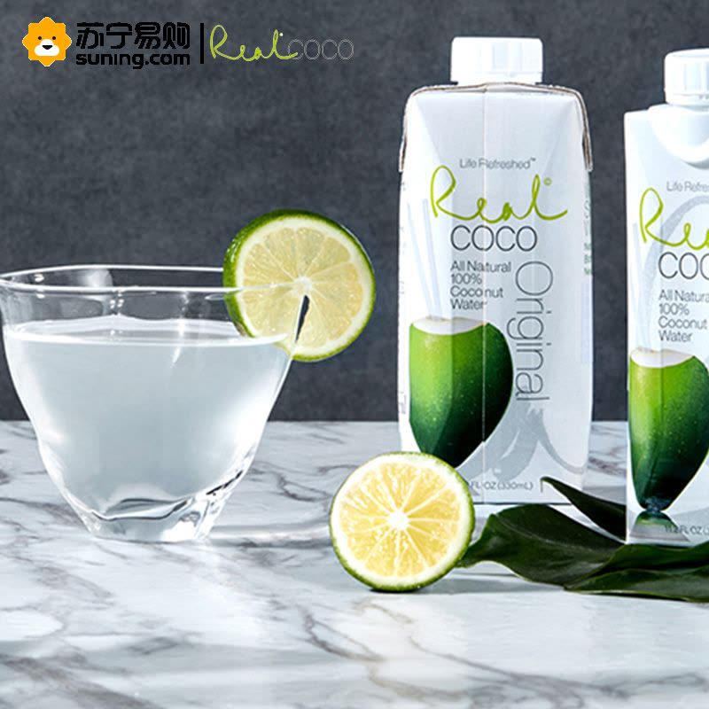 菲律宾进口 Real Coco 瑞欧天然椰子水330ml *12(整箱装)图片