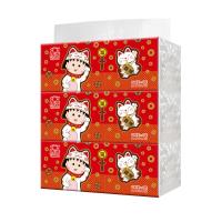 [苏宁易购超市]洁云卡通200抽塑包面纸-3包装(中幅)