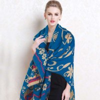 凯诗风尚 苏格兰情调披肩两用围巾 明星同款蓝调披风(赠精美礼盒)