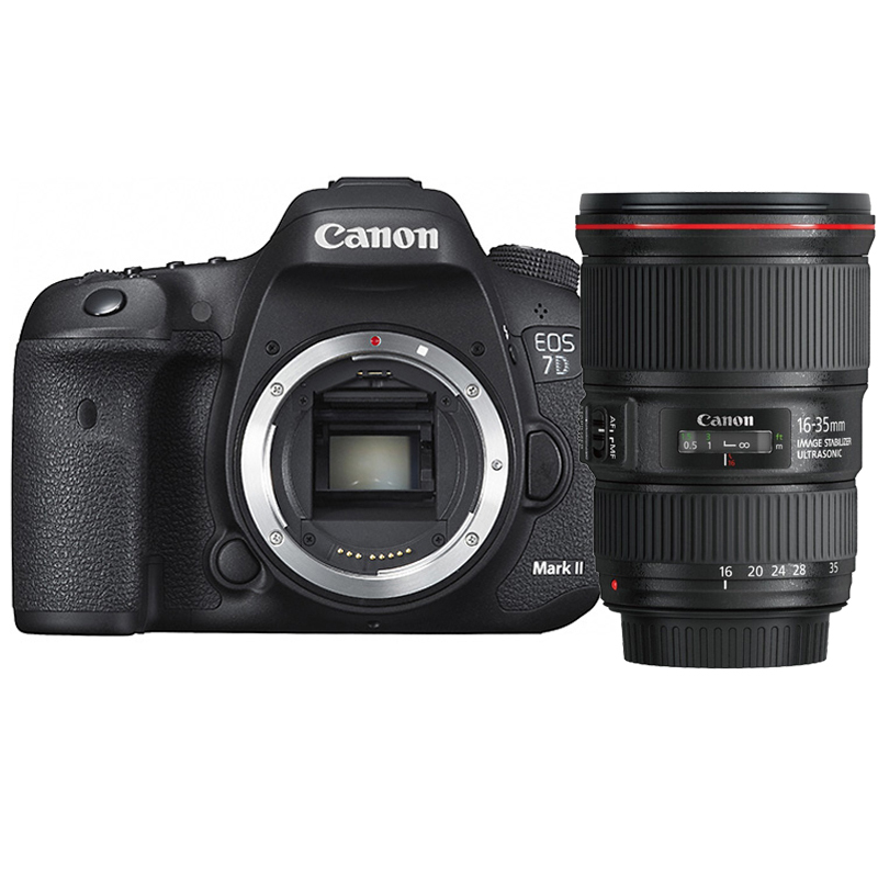 佳能 数码单反相机 EOS 7DMarkII (EF 16-35mm f/4L IS USM)+包+卡+清洁套装+UV滤