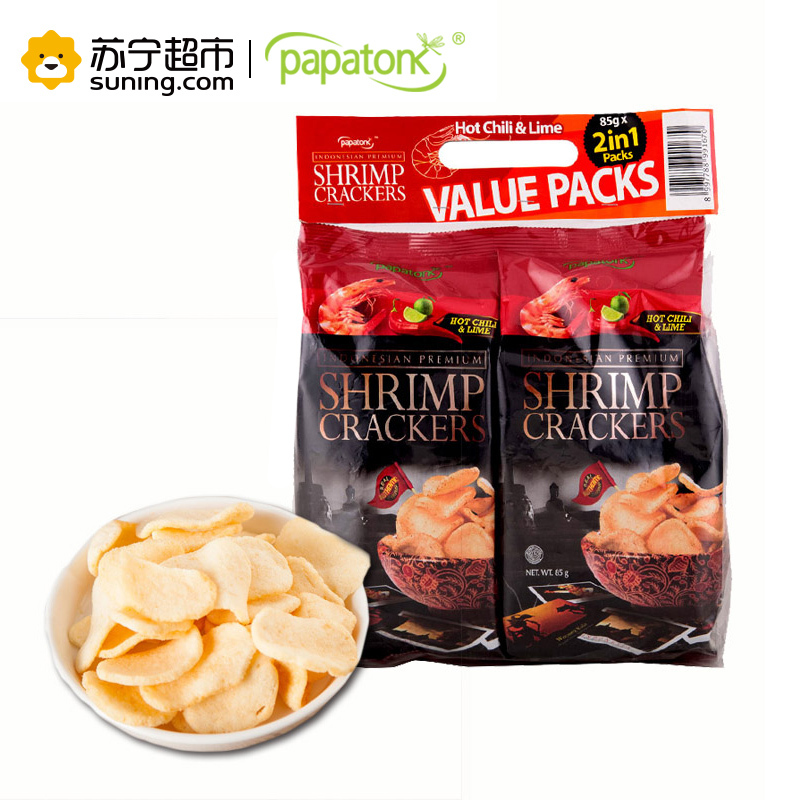 papatonk 啪啪通 虾片 冬荫功味 2连包 85g×2 印尼进口