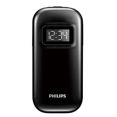 Philips飞利浦手机E320黑色GSM移动联通双卡双待翻盖机老人手机2.6英寸屏幕大字体大声音长待机