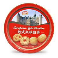 华美欧式风味小圆罐曲奇(红/蓝色)258g