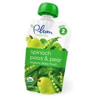美国 Plum Organic谷百二段有机菠菜豌豆香梨混合果泥 6月以上113g