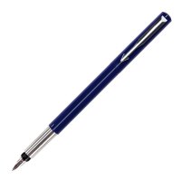 派克PARKER 钢笔 威雅蓝色胶杆墨水笔 学生办公文具书写金属不锈钢F笔尖0.5mm 可吸墨可替换墨囊