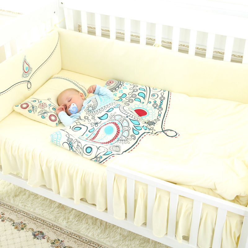 [苏宁自营]龙之涵 宝宝床品套件婴儿床床围儿童纯棉床上用品八件套60*105