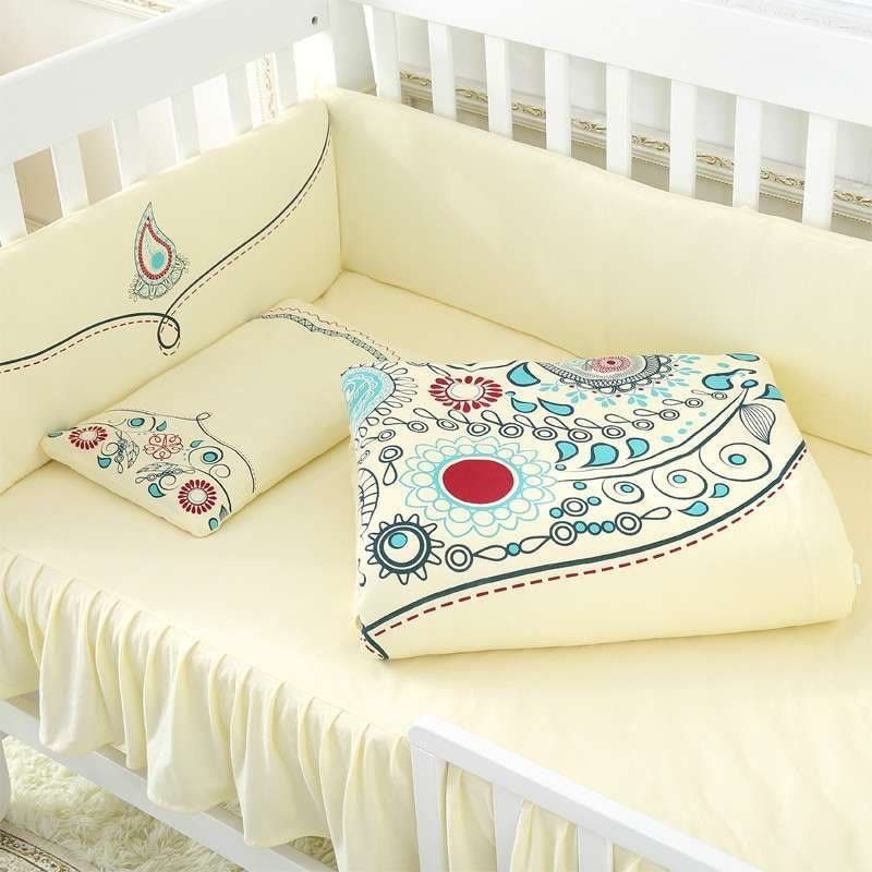 [苏宁自营]龙之涵 宝宝床品套件婴儿床床围儿童纯棉床上用品八件套70*130图片