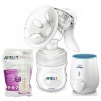 飞利浦 新安怡宽口径自然原生手动吸乳器套装(送母乳储存袋+温奶器)