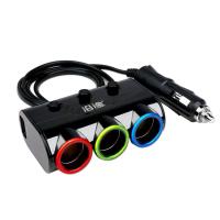 沿途 带开关一拖三点烟器 车载充电器 B39 黑色款