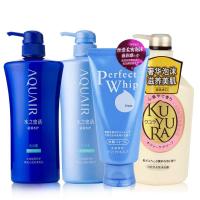 [苏宁超市]水之密语洗护洁面沐浴4件套(洗发露600ml+护发素600ml+沐浴露550ml+洁面120g)