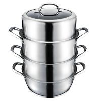 爱仕达三层立体不串味蒸锅 不锈钢多用锅 汤锅炖锅火锅 QL1526S