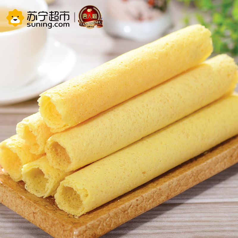 唐人福无添蔗糖健康零食饼干粗粮燕麦鸡蛋卷香脆160g