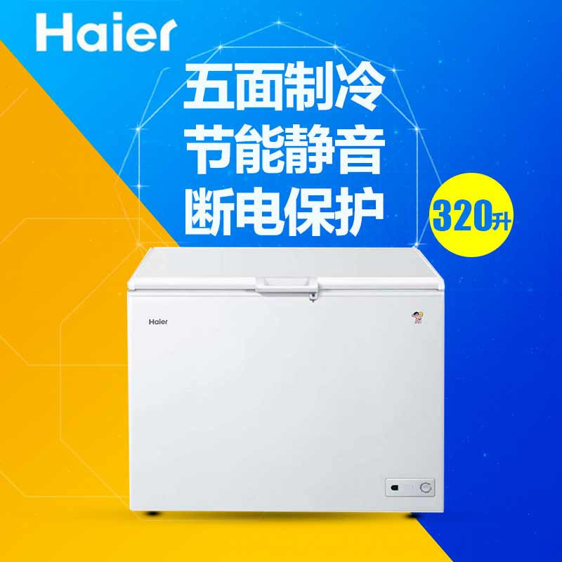 海尔(Haier)BC/BD-320HK 320升大容积卧式冷柜 立体极速制冷 低能耗 名牌压缩机