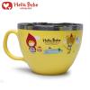 韩国原产 乐扣乐扣Hello Bebe 不锈钢儿童餐具 不锈钢单柄隔热大碗 水杯 不锈钢宝宝碗 LBB476-OKR