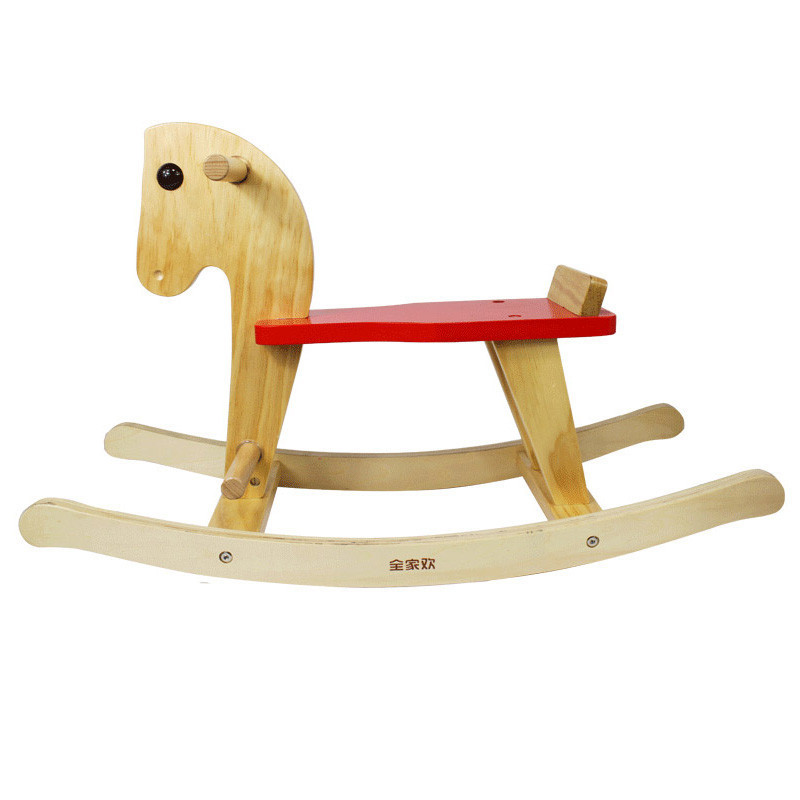 木玩世家木制摇摇马1-3周岁宝宝早教儿童益智可拆装木马玩具Q3801