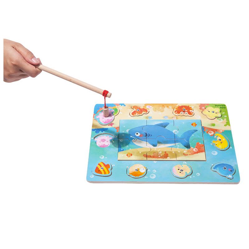 木玩世家钓鱼游戏深海捕鱼拼图玩具2-3岁宝宝儿童益智玩具EB012A图片